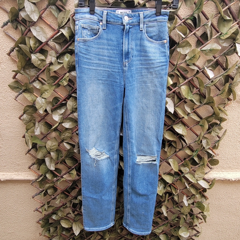 PAIGE Jeans Stella High Waist Straight Womens 25 Straight Distressed 25x29